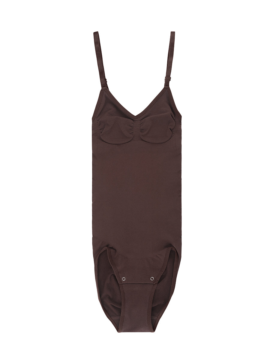 New Seamless Tummy Trimmer Full Bottom Bodysuit Brown