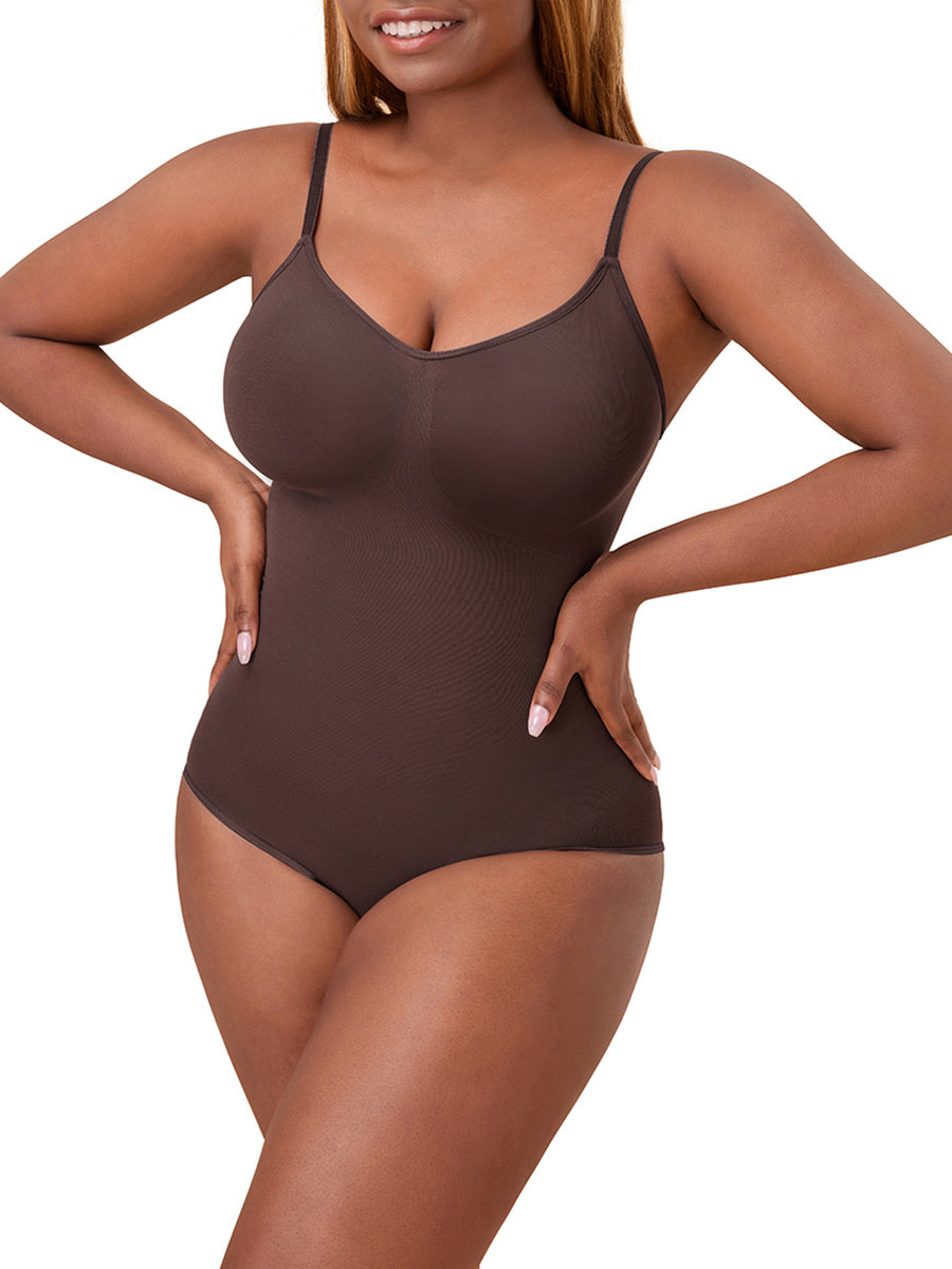 New Seamless Tummy Trimmer Full Bottom Bodysuit Brown