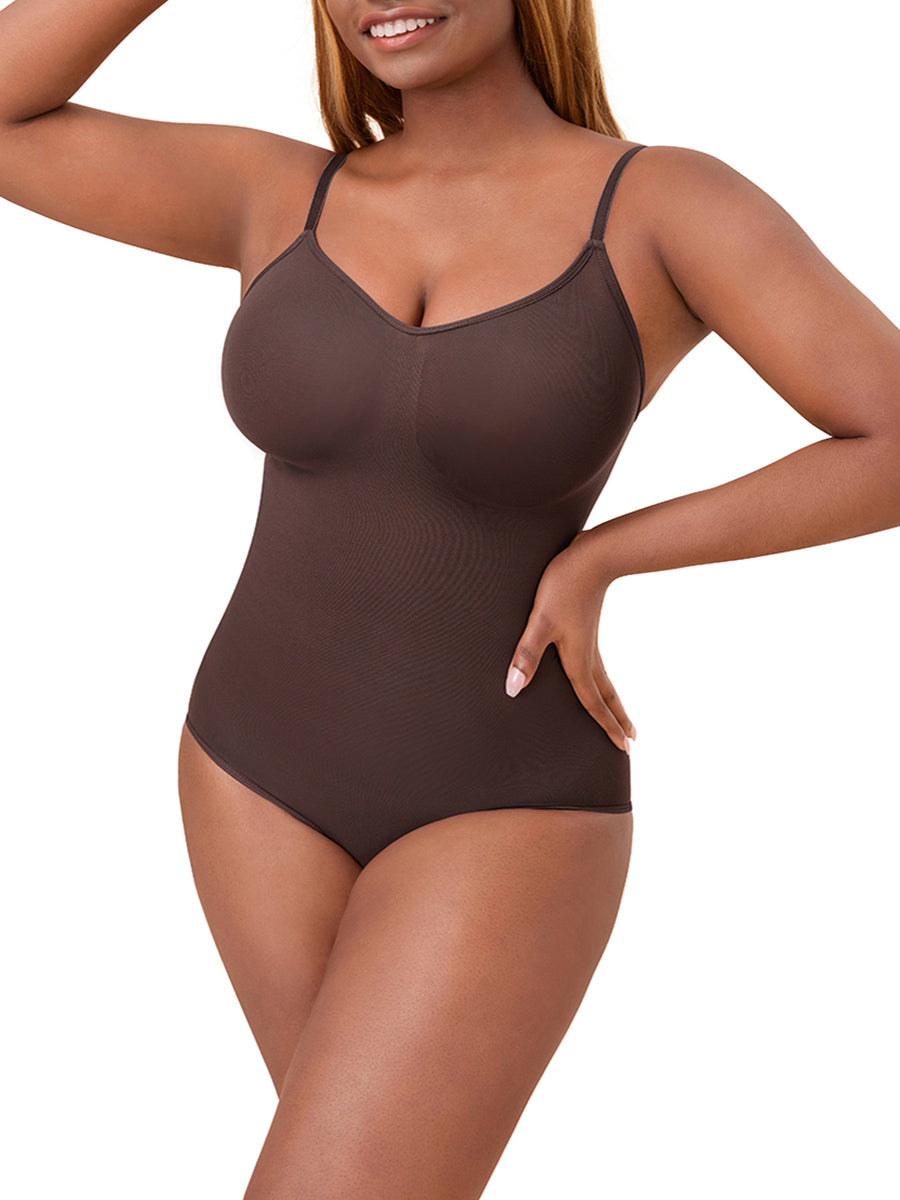 New Seamless Tummy Trimmer Full Bottom Bodysuit Brown