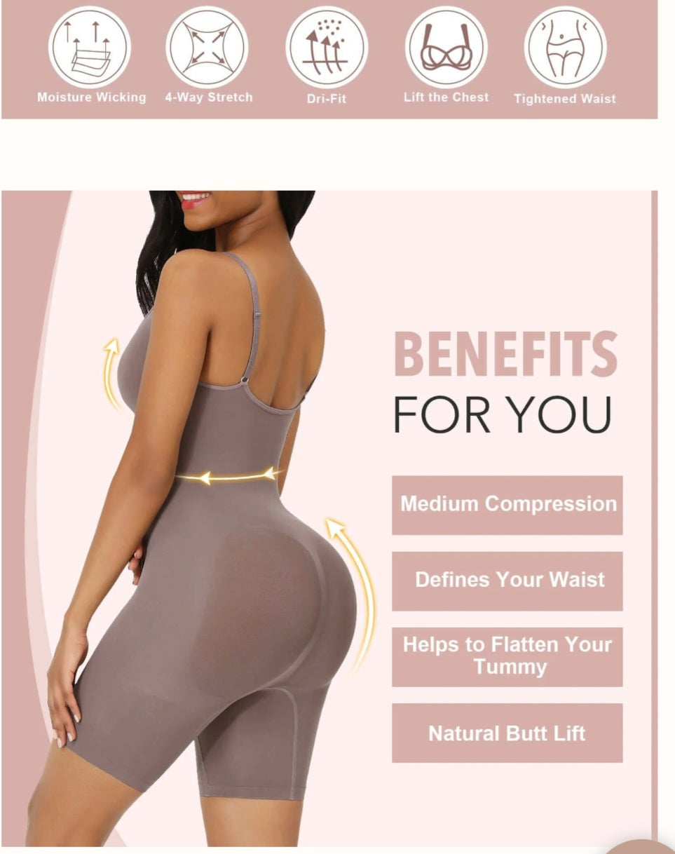 Brown Seamless Full Body Shaper Tummy Control Figure Shaping
