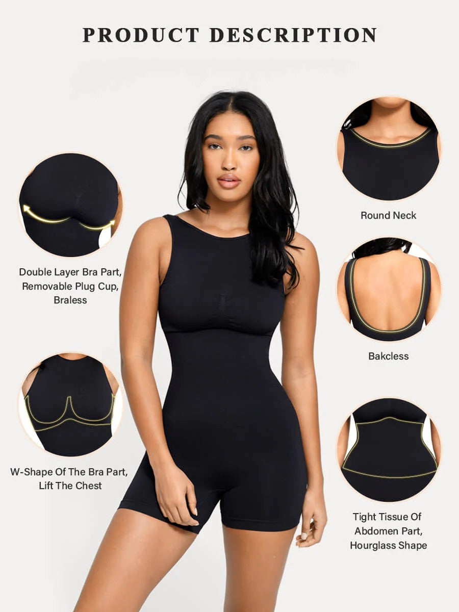 Seamless Sexy U Back Shape Shapewear with Removable Cups