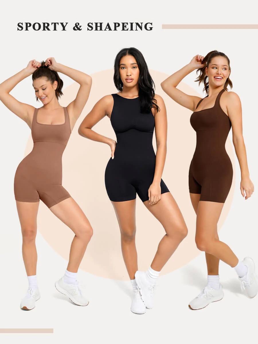 Round Neck Seamless Sexy U Back Shape Shapewear with Removable Cups