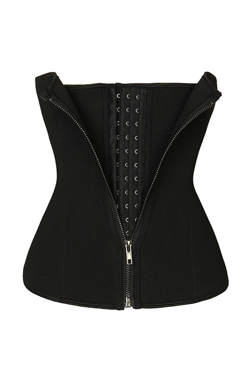 Neoprene Black Front Zipper Double Layer Waist Cincher