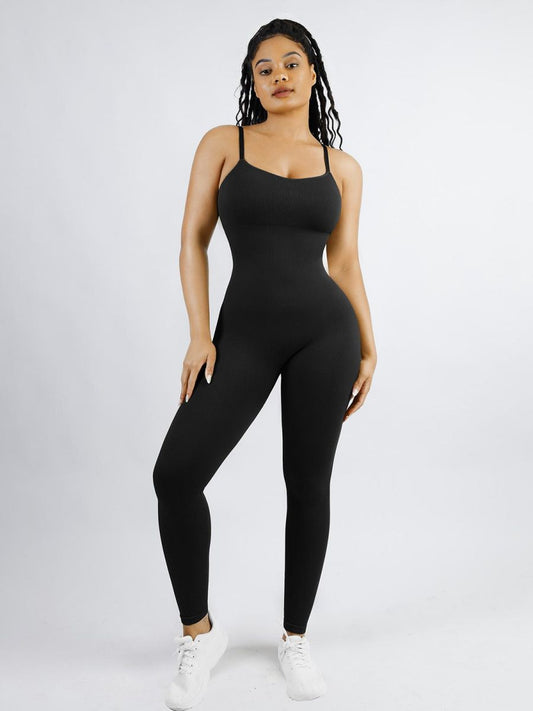 Seamless Tummy Control Jumpsuit (Black)