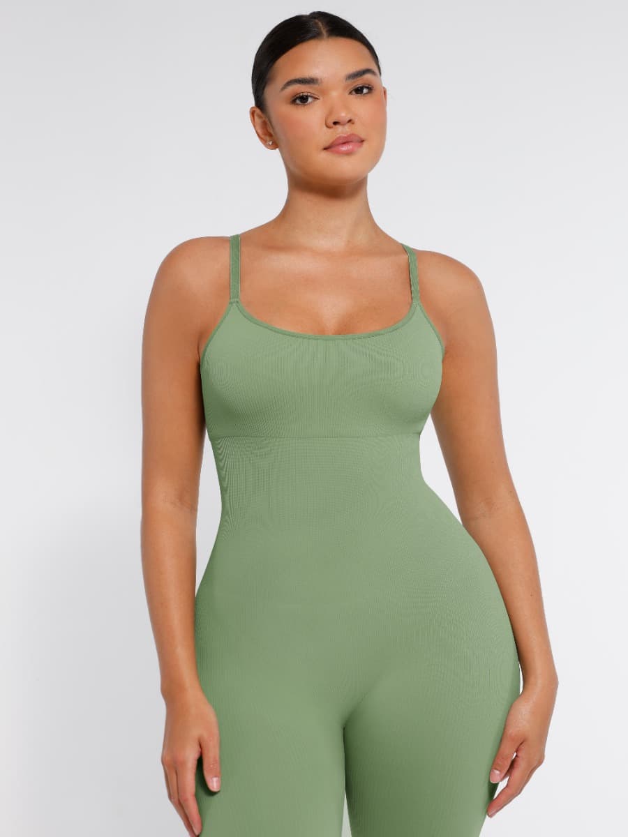 Seamless Tummy Control Jumpsuit (Light Green)