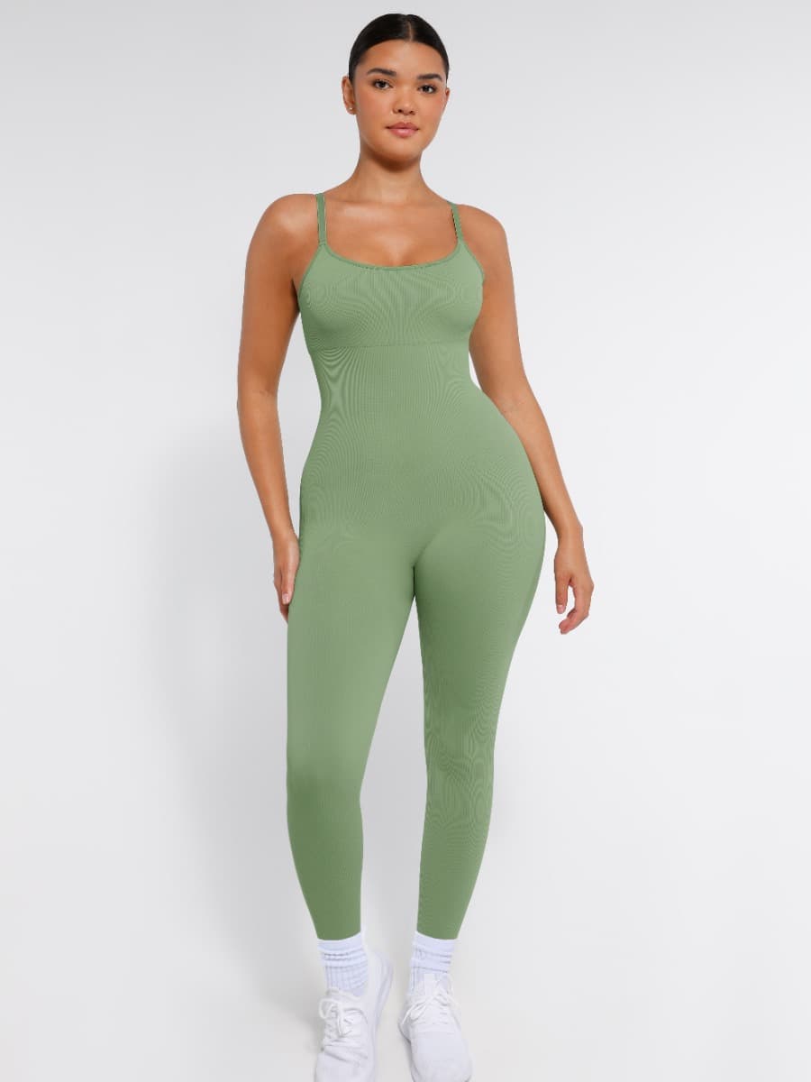 Seamless Tummy Control Jumpsuit (Light Green)