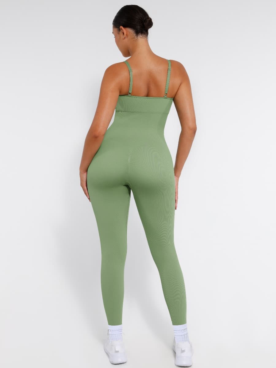 Seamless Tummy Control Jumpsuit (Light Green)