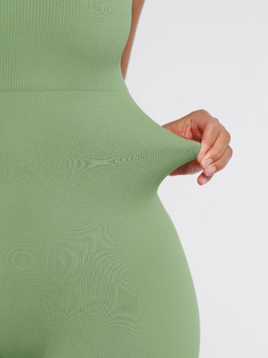 Seamless Tummy Control Jumpsuit (Light Green)