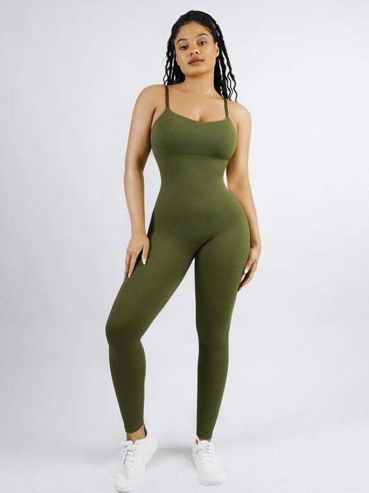 Seamless Tummy Control Jumpsuit (Dark Green)