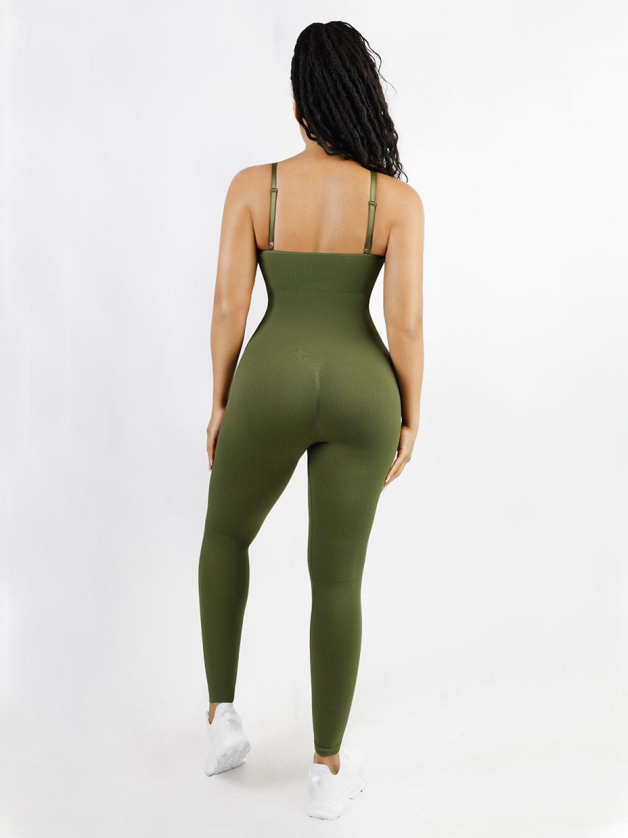 Seamless Tummy Control Jumpsuit (Dark Green)