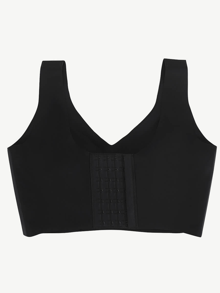 New Arrival Fitted V-Neck Seamless Bra (Black)