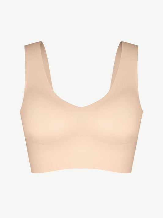 New Arrival Fitted V-Neck Seamless Bra (Tan)