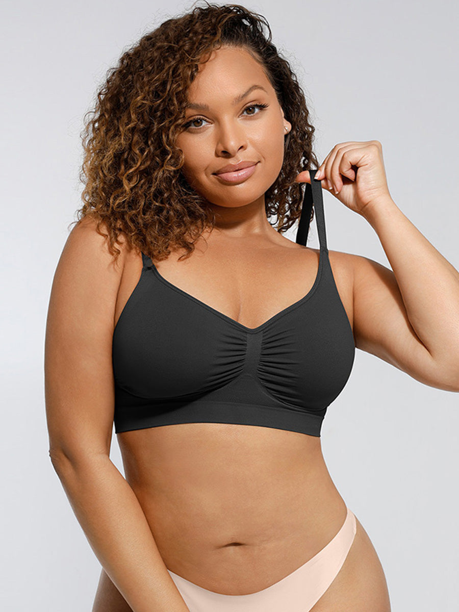 New Arrival Seamless Shaping Bra with Adjustable Shoulder Straps (Black)