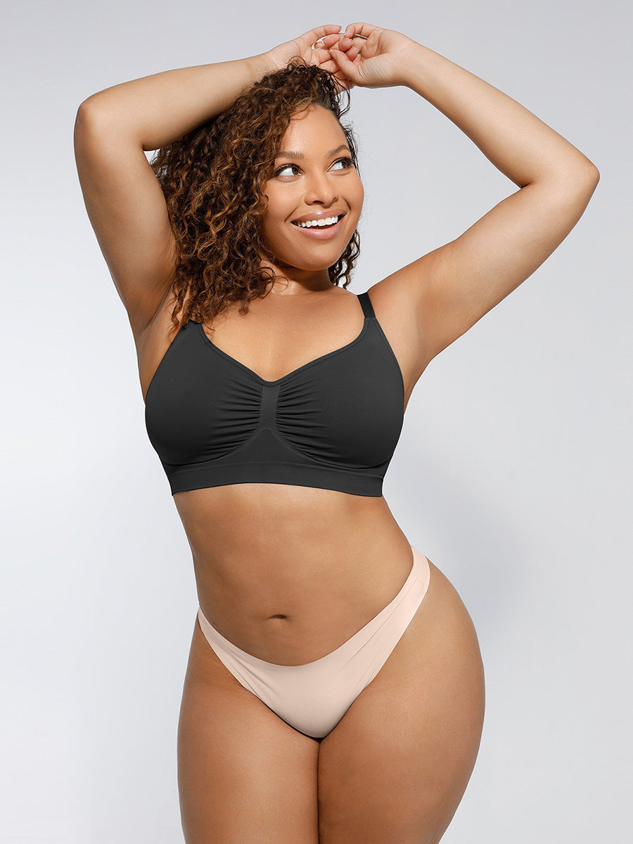 New Arrival Seamless Shaping Bra with Adjustable Shoulder Straps (Black)