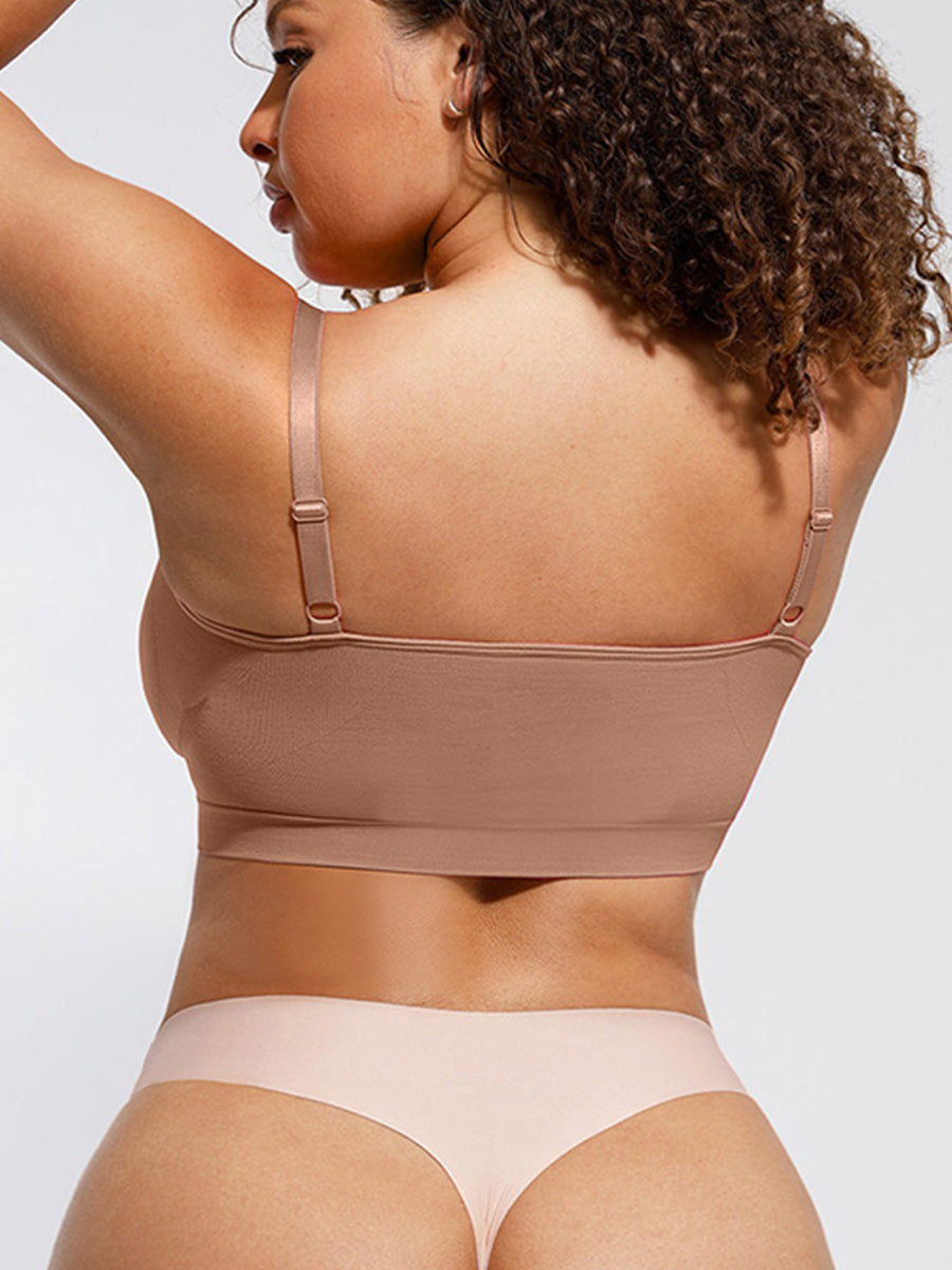 New Arrival Seamless Shaping Bra with Adjustable Shoulder Straps (Brown)