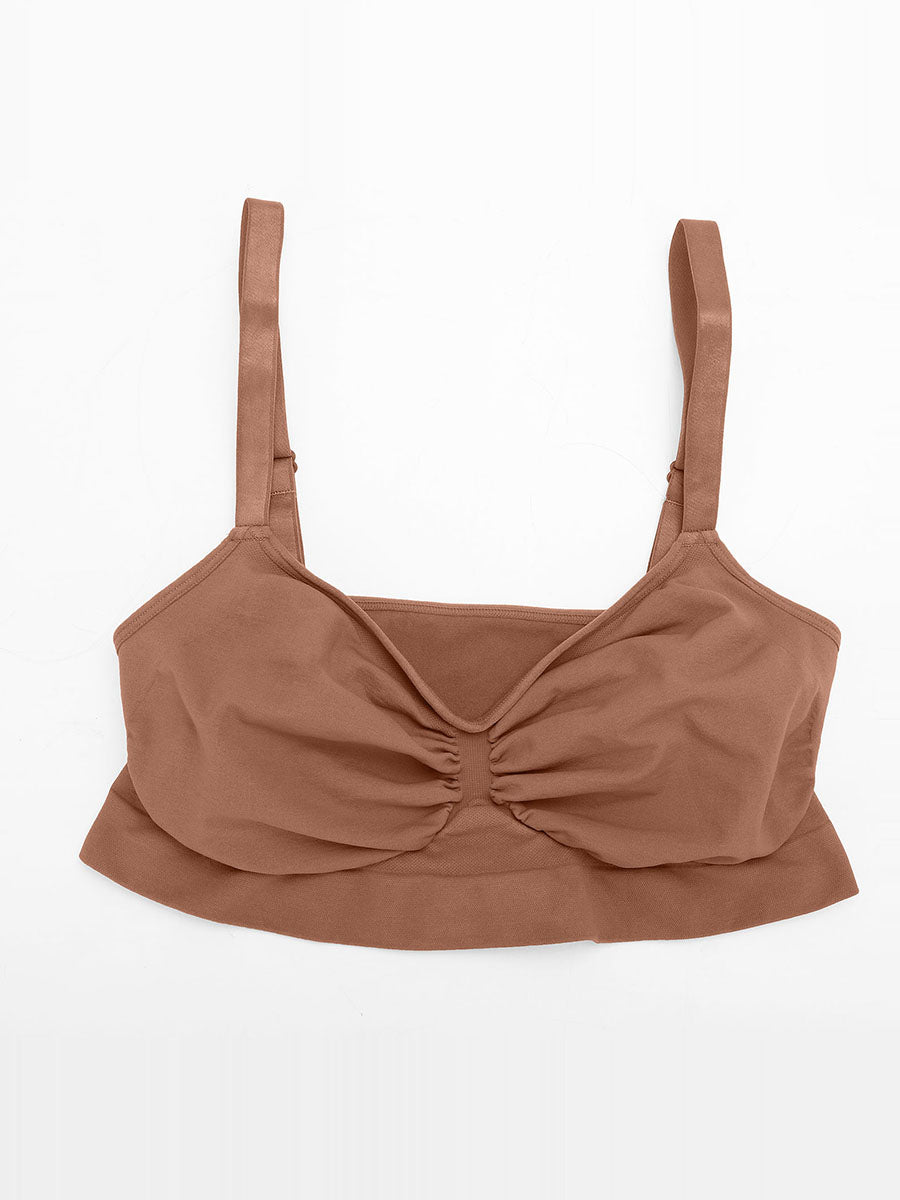 New Arrival Seamless Shaping Bra with Adjustable Shoulder Straps (Brown)