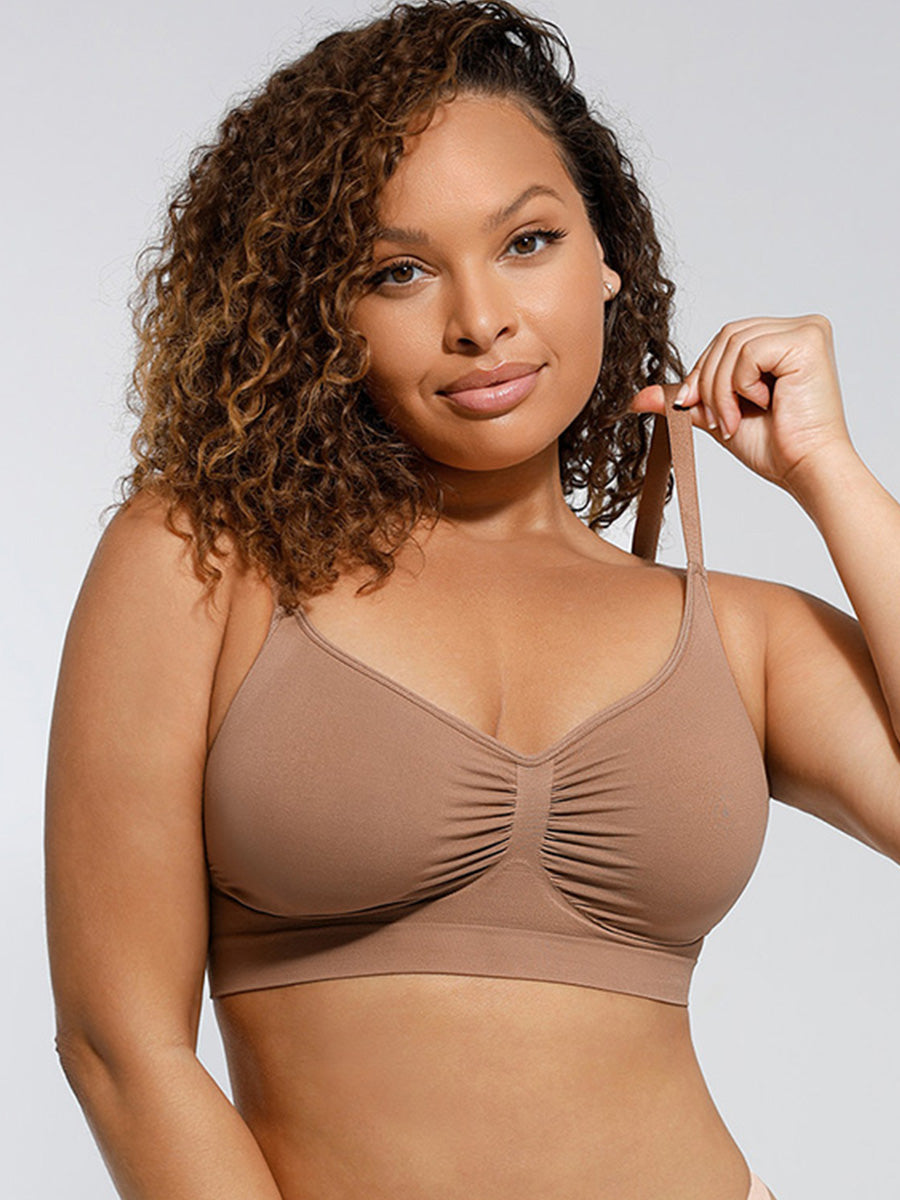 New Arrival Seamless Shaping Bra with Adjustable Shoulder Straps (Brown)