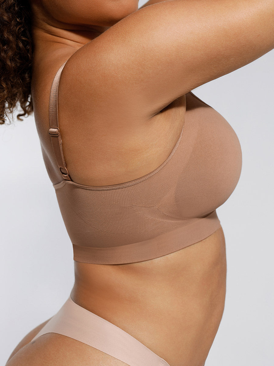 New Arrival Seamless Shaping Bra with Adjustable Shoulder Straps (Brown)