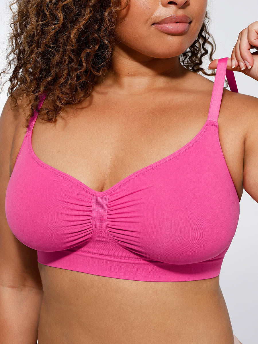 New Arrival Seamless Shaping Bra with Adjustable Shoulder Straps (Pink)