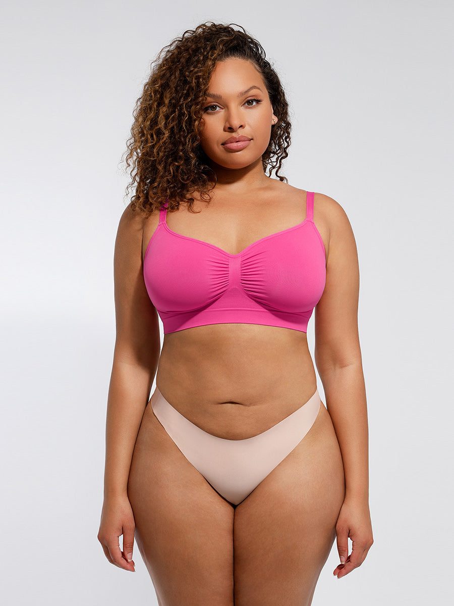 New Arrival Seamless Shaping Bra with Adjustable Shoulder Straps (Pink)