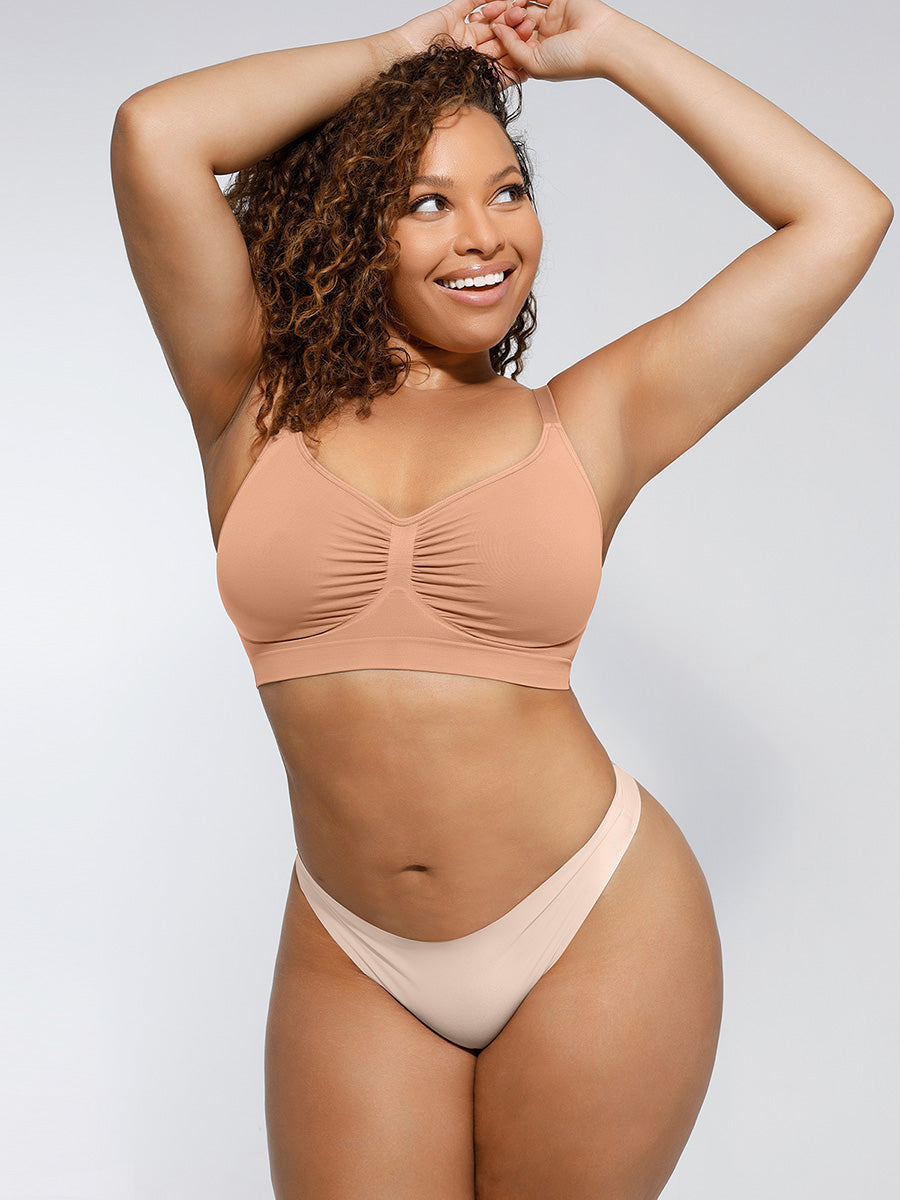 New Arrival Seamless Shaping Bra with Adjustable Shoulder Straps (Taupe)