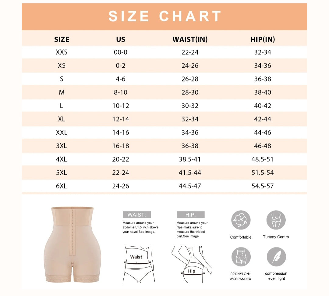 High Waist Tummy Control Butt Lifter Shapewear Beige