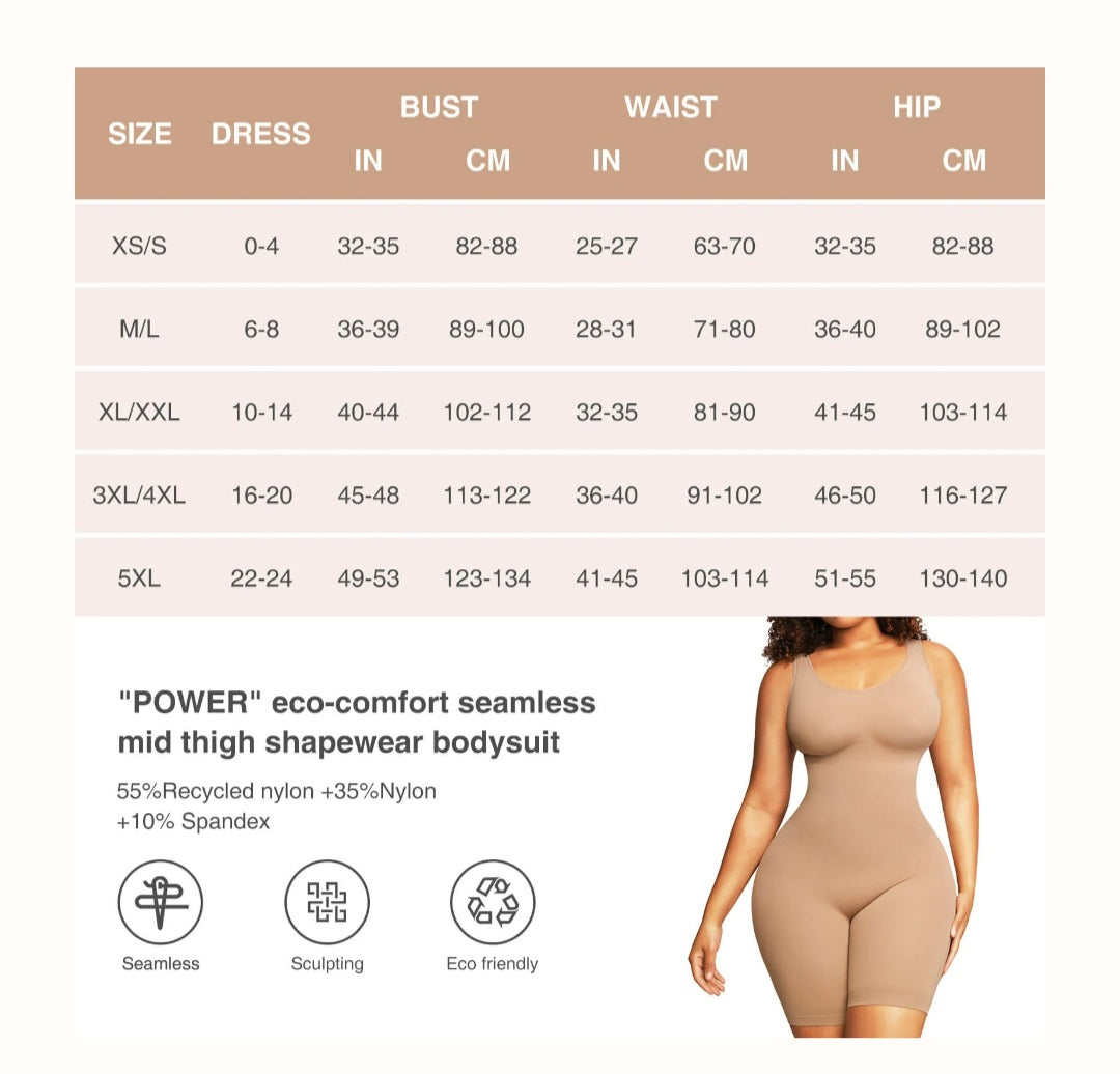 Seamless Outerwear Bodysuit Shapewear Brown