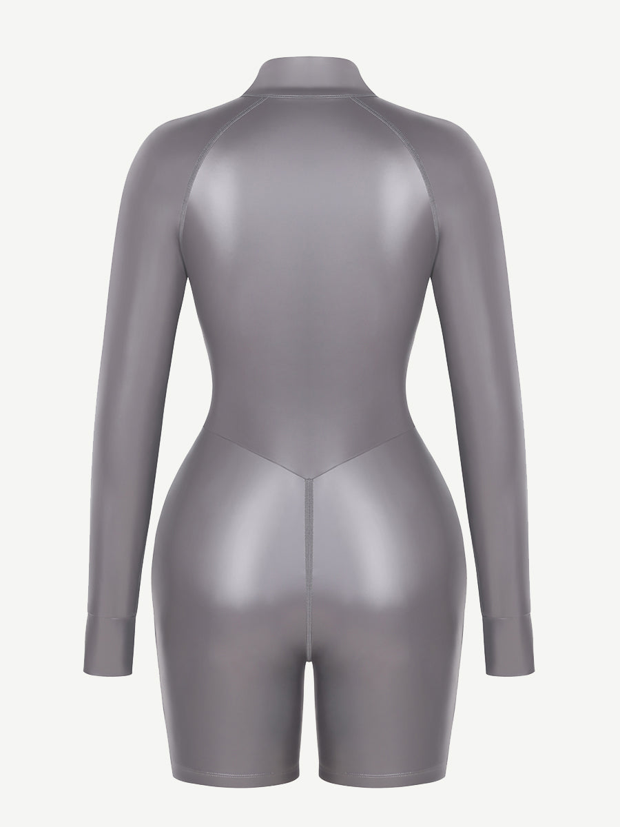 One-Piece Long-Sleeved Sports Silver Film Sauna Jumpsuit