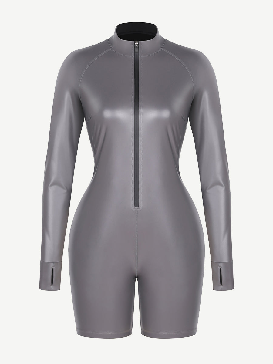 One-Piece Long-Sleeved Sports Silver Film Sauna Jumpsuit