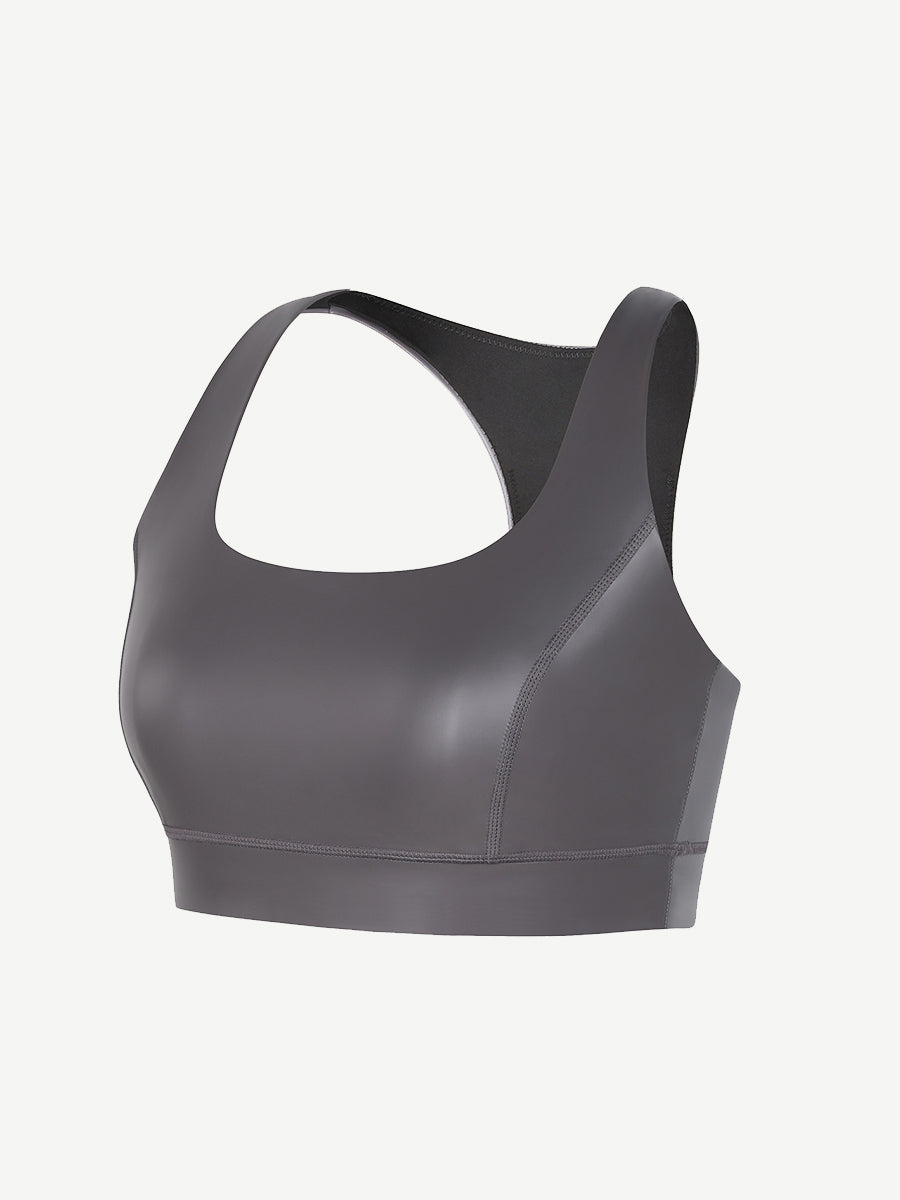 Ultra Elasticity Silver Film Sauna Sport Bra with Removable cups