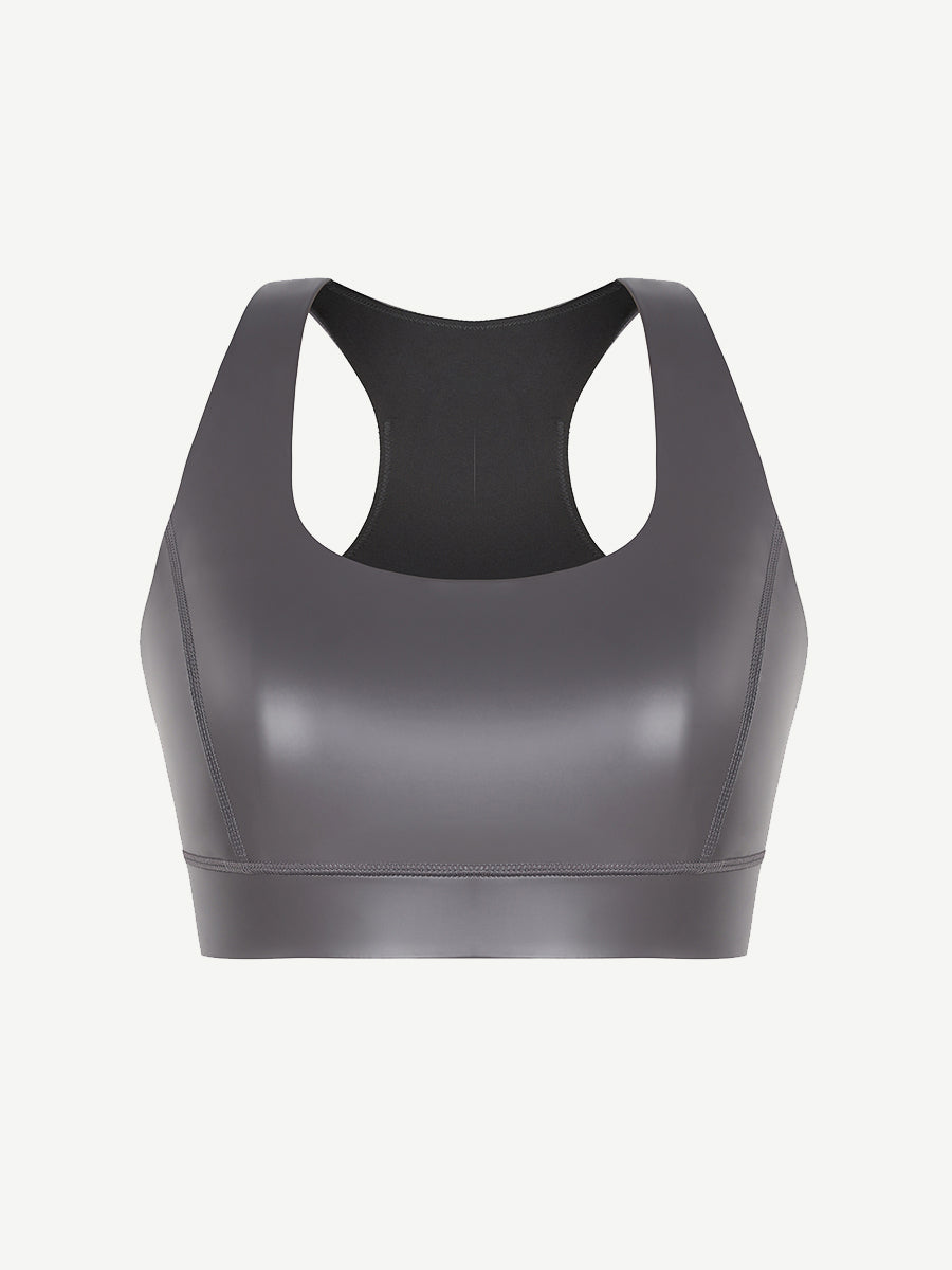 Ultra Elasticity Silver Film Sauna Sport Bra with Removable cups